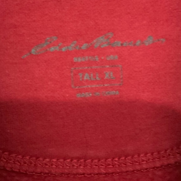 Eddie Bauer Red Shawl Neck Sweatshirt - Picture 3 of 5
